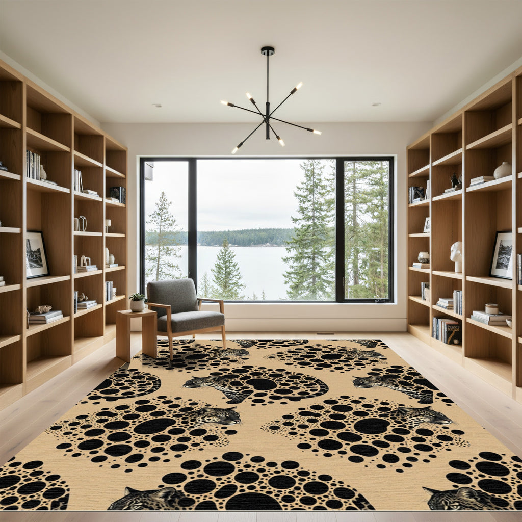 Leopard Brown Black Polka Dot Art Rug