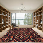Floral Sunset Ornate Botanical Medallion Rug