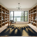 Earthy Bronze Forest Pine Silhouette Rug