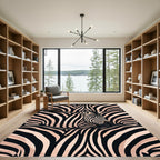 Bold Monochrome Zebra Stripe Illusion Rug