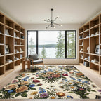 Vintage Rose ForgetMeNot Daisy Bouquet Rug