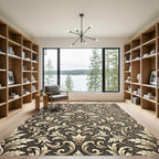 Ochre Scrollwork Acanthus Leaf Rug