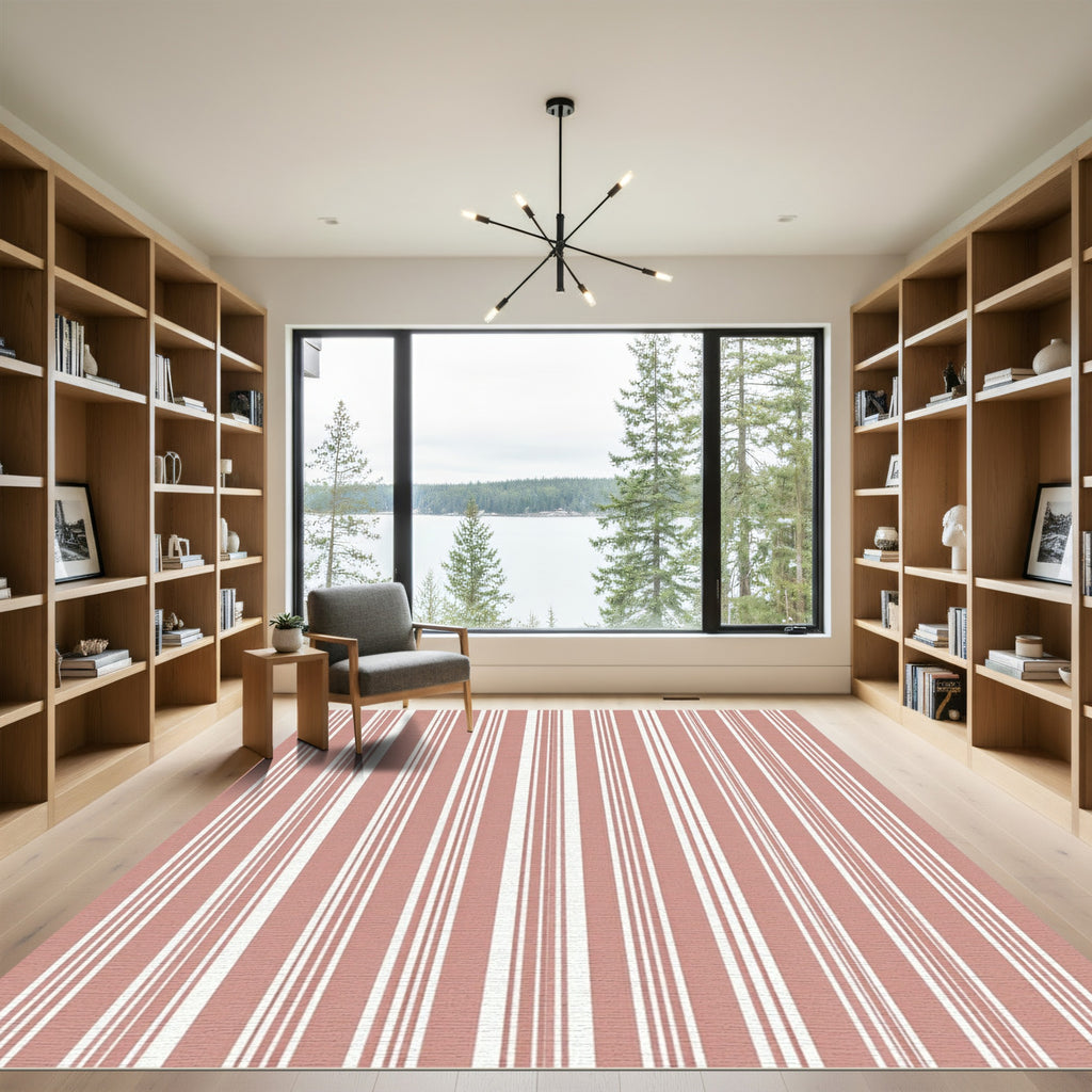 Dusty Rose Thin Stripe Rug