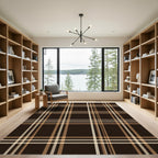 Classic Brown Tan Plaid Checkered Rug