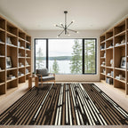 Earthy Grunge Vertical Stripes Rug