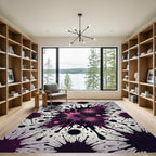 Plum Splatter Burst Abstract Rug