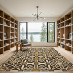 Interlocking Star Geometric Harmony Rug