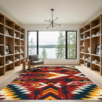 Bold Terracotta Arrow Geometric Area Rug
