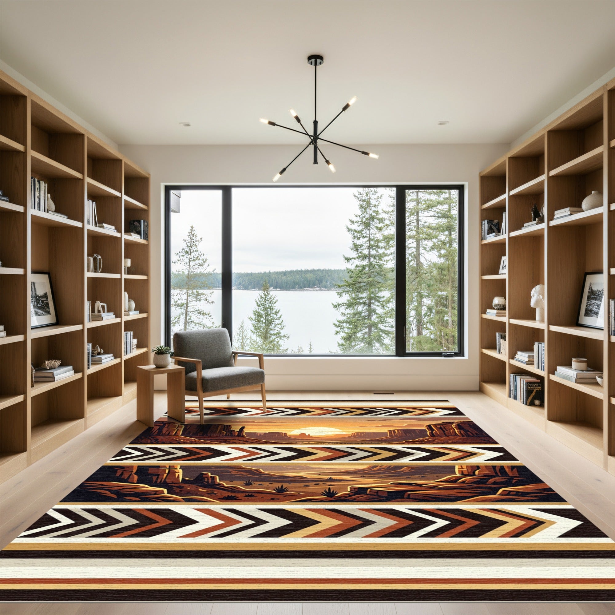 Southwestern Sunset Canyon Geometric Stripe Rug