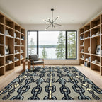 Gray Chain Arrow Motif Rug
