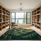 Majestic Alpine Peak Mountain Scenery Rug