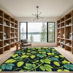Green Yellow Hop Vine Botanical Rug