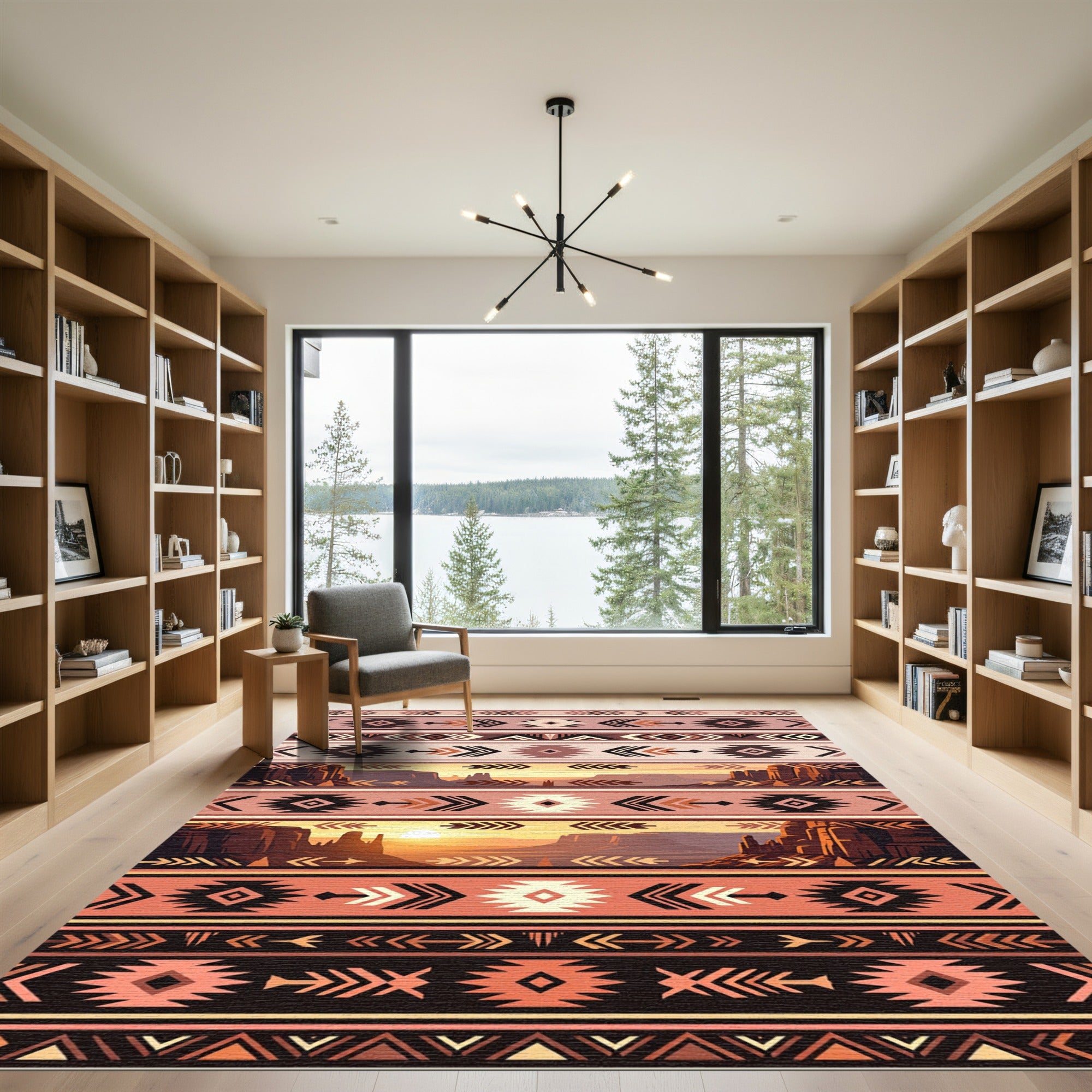 Southwest Sunset Tribal Geometric Rug