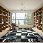 Industrial Gray Checkerboard Machine Rug