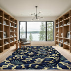 Dual Serpent Midnight Tropics Illustration Rug