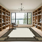 Geometric Block Deco Border Rug