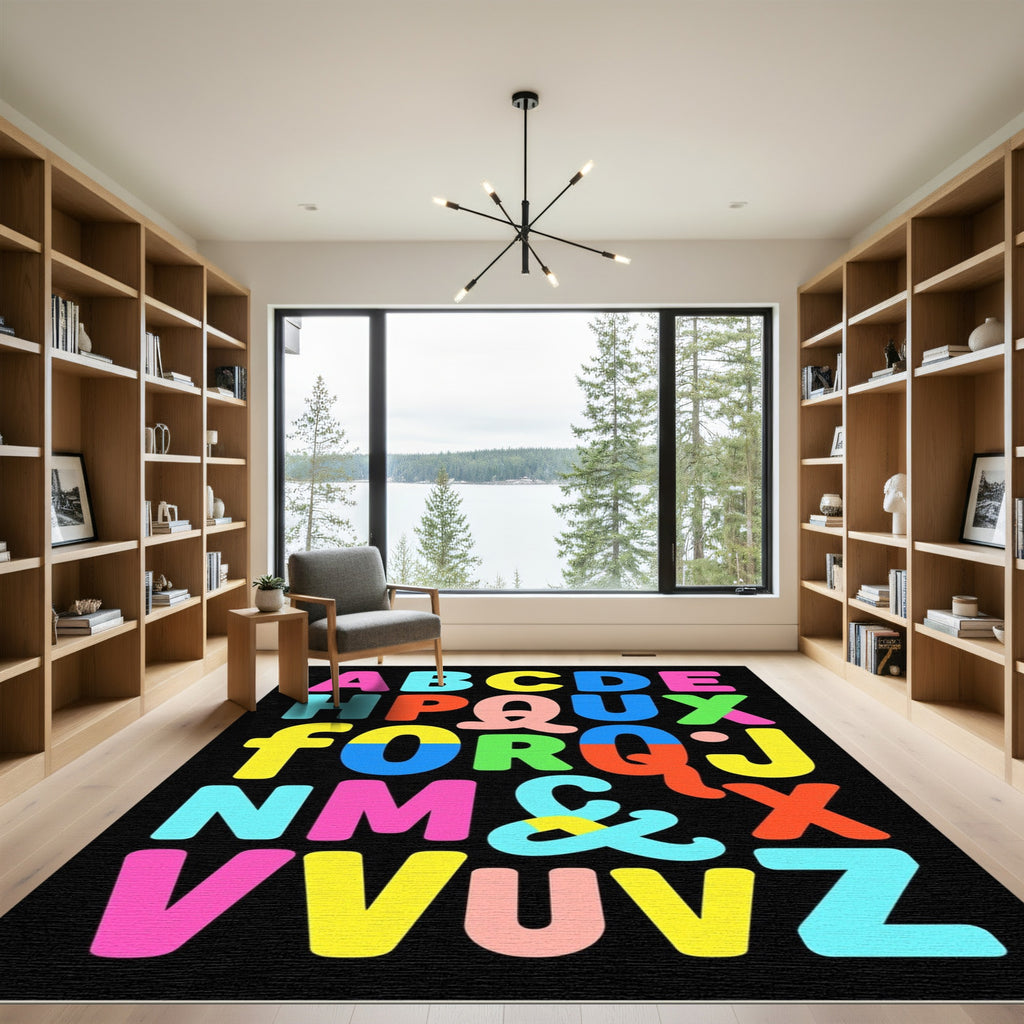 Vibrant Alphabet Bold Graphic Rug