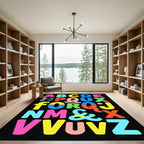Vibrant Alphabet Bold Graphic Rug