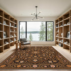 Elegant Floral Gold Medallion Area Rug