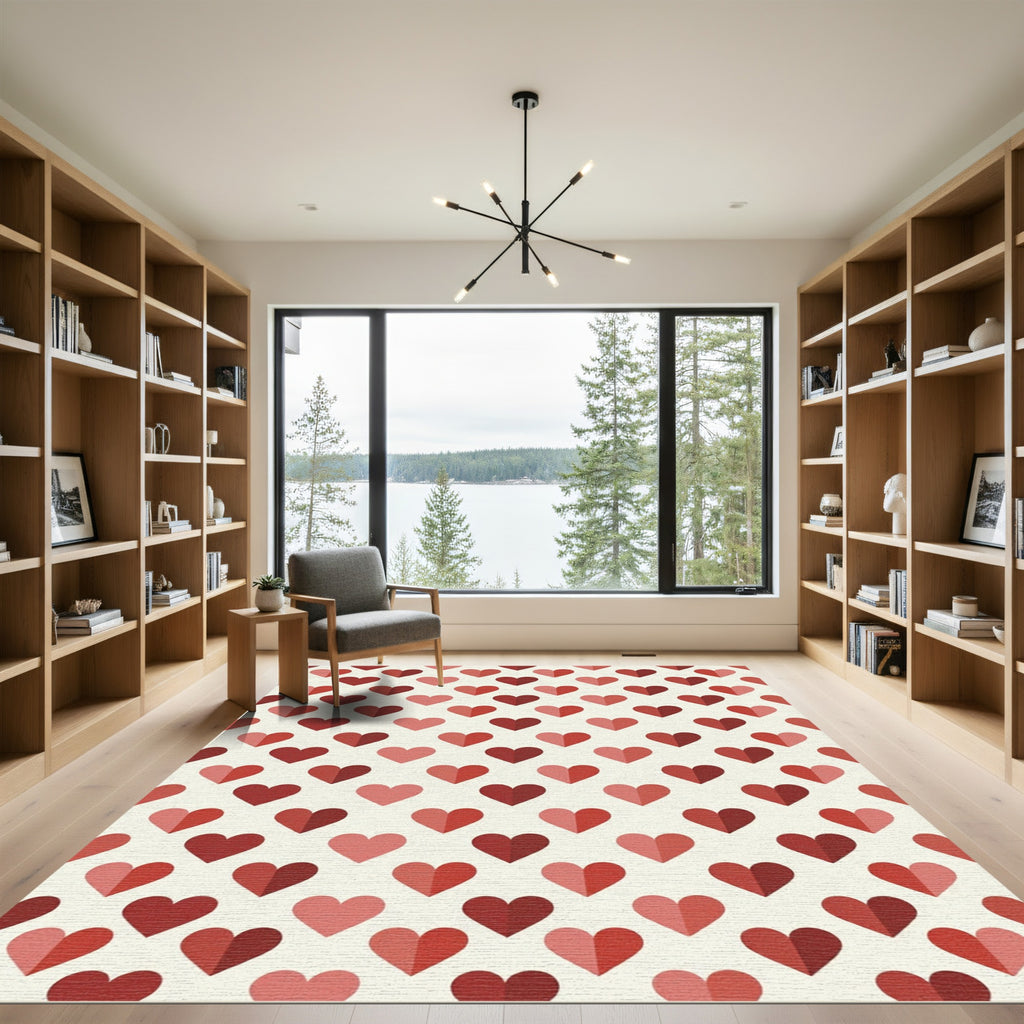 Crimson Hearts Repeating Array Rug