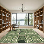 Art Deco Green Arch Medallion Rug