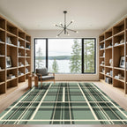 Sage Green Classic Plaid Checkered Rug