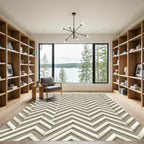 Modern Beige Herringbone Chevron Texture Rug