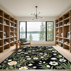 Cream floral vine meandering river Rug