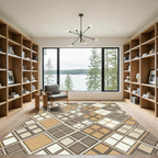 Modern Neutral Diamond Argyle Rug