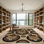 Golden Leopard Mandala Animal Spot Rug
