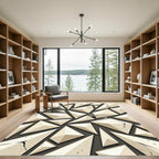 Cream Geometric Prismatic Shattered Stone Rug