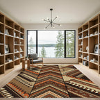 Brown Earthy Tribal Staircase Rug
