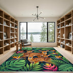 Lush Fawn and Tropical Foliage Rug