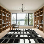 Monochromatic Arched Gallery Architecture Rug