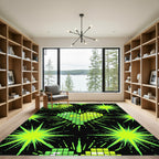 Neon Pixel Heart Burst Matrix Rug