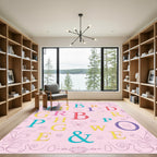 Colorful Alphabet Garden Whimsy Rug