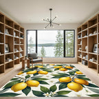 Radiant Golden Lemon Fruit Botanical Flourish Rug
