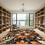 Autumnal Maple Leaf Harvest Botanical Rug