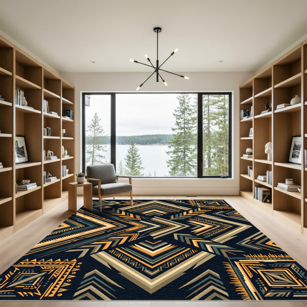 Geometric Southwestern Arrow Earth Tone Rug