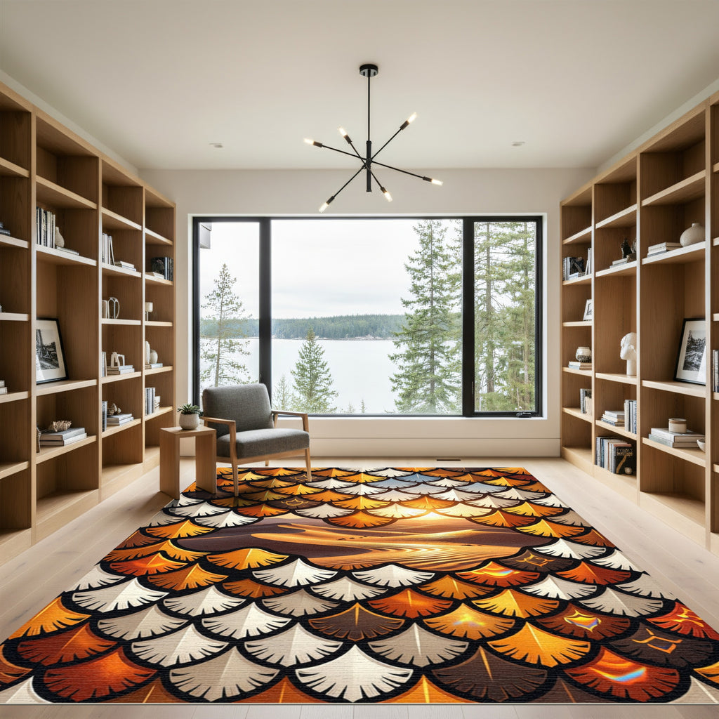 Golden Desert Sun Scale Rug