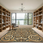 Ornate Golden Acanthus Swirl Rug