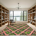 Pink Blossom Lattice Garden Trellis Rug