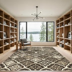 Sepia Arabesque Trellis Layered Rug