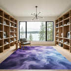 Mystic Purple Blue Swirling Smoke Rug