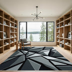 Monochromatic Geometric Shard Abstract Rug