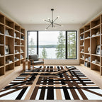 Modern Earthy Tone Intersecting Lines Rug