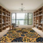 Bold Leopard Spots Swirl Composition Rug