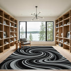 Monochromatic Swirl Abstract Flow Rug