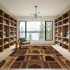 Golden Intricate Architectural Archways Rug