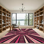 Radiant Pink Aztec Sun Geometric Art Rug